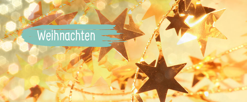 Weihnachten: Goldene Stern-Dekoration